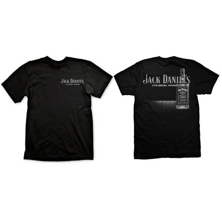 jack daniels men's whiskey bottle short sleeve t-shirt - black