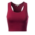 thumbnail image 3 of Made by Olivia Women's Cotton Basic Sleeveless Racerback Sports Crop Tank Top, 3 of 3