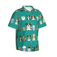thumbnail image 2 of Fotbe Cartoon Dogs Hawaiian Shirt For Men Unisex Summer Beach Casual Short Sleeve Cotton Linen Button Down Shirts-X-Large, 2 of 9