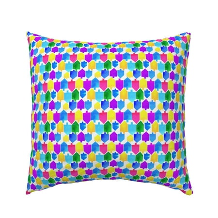 Driedel Hanukkah Holiday Colorful Jewish Pillow Sham by Roostery - 0 - 0
