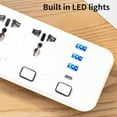 thumbnail image 5 of White 6-Outlets Power Strip with 3 USB Ports & 1 Type-C, 2000W 10A Surge Protector, 6.6ft Cord, FCC Certified for Home Office Dorm Travel, 5 of 6