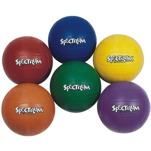 S&S Worldwide Spectrum Rubber Volleyballs, Set of 6