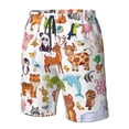 thumbnail image 3 of Wukai Animal Cartoon Style Print Beach Trunks with Compression Liner Swimsuit Quick Dry Beach Sports Shorts with Pocket-Small, 3 of 8