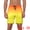 Yellow, variant on Men's Drawstring Waist Colorful Pattern Hawaiian Swim Board Shorts 32 Purple