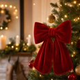 thumbnail image 5 of Velvet Bows for Christmas Tree for Wreaths Indoor Outdoor Easy Hanging for Window Stairs Porch Xmas Decoration Party Supplies Car Bow Wine, 5 of 7