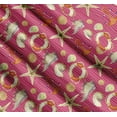 thumbnail image 3 of Soimoi Pink Cotton Cambric Fabric Stripe,Seashell & Starfish Ocean Print Fabric by the Yard 56 Inch Wide, 3 of 7