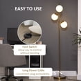 thumbnail image 5 of Contemporary 3-Light Tree Floor Lamp with Globe Shades, 66.5" Tall Gold Standing Light for Living Room, 5 of 12