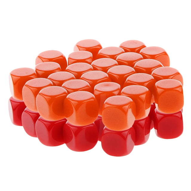 Dados de Seis Caras Sunnimix Acrílico 50 piezas Rojo Naranja