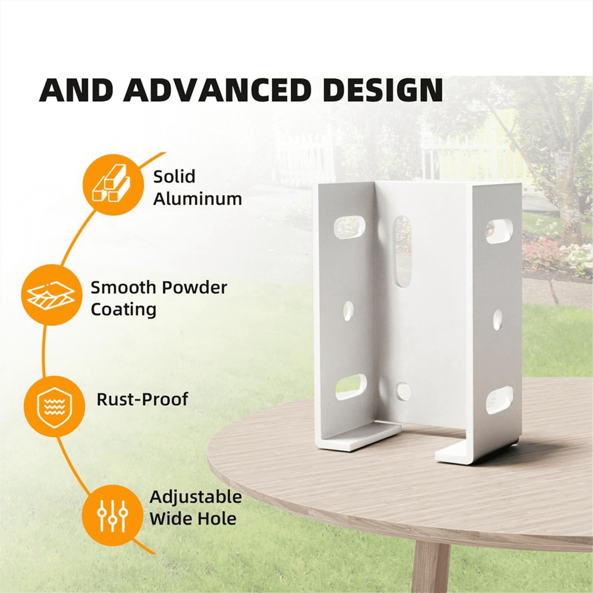 Growment 2-3/4 Inch, Aluminum Heavy Duty, Vinyl Fencing Panel Fence Rails Bracket White
