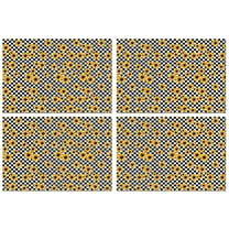 Black White Checker Sunflower Pattern Summer Placemats Table Placemats Set Of 4-Linen Kitchen Washable Placemats Table Mats 11.8"x17.7" Non-Slip Heat Resistant