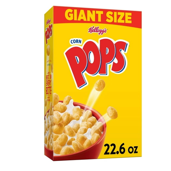 Kellogg's Corn Pops Breakfast Cereal, HYZ01 8 Vitamins and Minerals, Kids Snacks, Giant Size, Original, 22.6oz Box (1 Box)