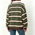 thumbnail image 6 of AHTJRT Y2k Women Striped Rugby Shirt Long Sleeve Collared Oversized Sweatshirt Vintage Jersey Streetwear Top Casual Loose Outdoor Sports Golf Pullover, 6 of 8