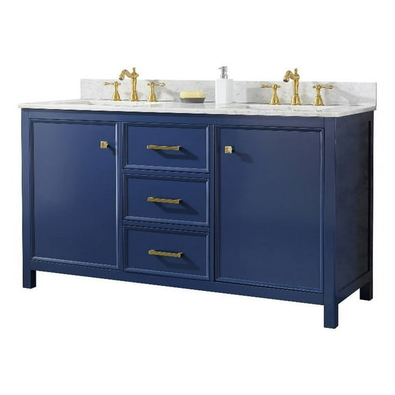 Legion Furniture 60" MDF/Veneer Wood Double Sink Vanity Cabinet - Blue