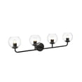 thumbnail image 6 of Living District Genesis 4-Light Iron & Glass Bath Sconce in Black/Clear, 6 of 7