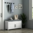 thumbnail image 6 of White Shoe Bench, Entryway With Hidden Compartments, Cushioned Seat, Adjustable Shelves, Shutter Doors, 352 Lbs Capacity For Home Bench In Entryway,, 6 of 6