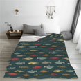 thumbnail image 5 of Fuzoiu River Freshwater Fish Print Ultra-Soft Micro Fleece Blanket,All Seasons Flannel Throw, Lightweight Blanket for Bed, Sofa, Couch, Movie Night, Camping, and Travel-60"x50", 5 of 7