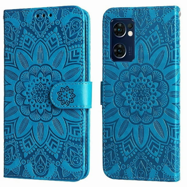 Funda tipo cartera GANGXUN para OPPO Find X5 Lite , diseño girasol, cuero PU, soporte, cierre magnético, tarjetero