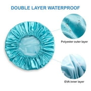 AmazerBath Shower Caps for Women Reusable Waterproof, 4 Pack Women Shower Caps Reusable EVA Hair Cap for Shower Double Protection Layers Elastic, Medium Size