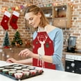 thumbnail image 5 of Merry Christmas Berry Apron for Kitchen, Wreath Tree Car Reindeer Patterns, Adjustable Kitchen Chef Apron for Cooking Baking, 5 of 6