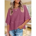 thumbnail image 3 of QUTETN Women's Batwing Sleeve T-Shirts Summer Loose Fit Casual Basic Top, 3 of 4