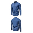 thumbnail image 2 of Camisa semiabierta ANGGREK para hombre corte 3D mezcla de algodón, 2 of 8