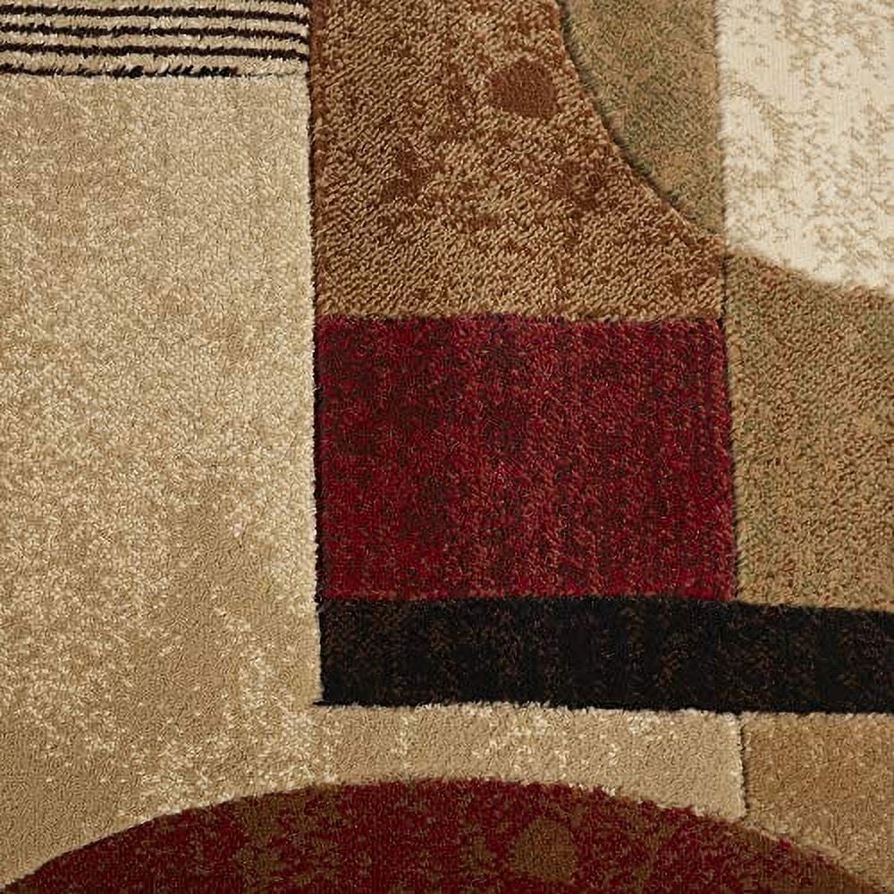 Home Dynamix Tribeca Jasmine Contemporary Geometric Area Rug, Brown/Red, 6'7"x9'10"