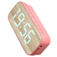 thumbnail image 4 of Reloj despertador con altavoz Bluetooth, reloj digital con altavoz Bluetooth, espejo, pantalla digital, reloj despertador para dormitorio, oficina, rosa, 4 of 8