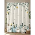 thumbnail image 4 of Fsddascl Thanksgiving Shower Curtain Set - Small 36" x 72" Washable Bathtub Curtain with 12 Hooks, Fall Blue White Pumpkin Leaves Vintage Waterproof Fabric Stall Shower Curtains for Bathroom/Bathtub, 4 of 6