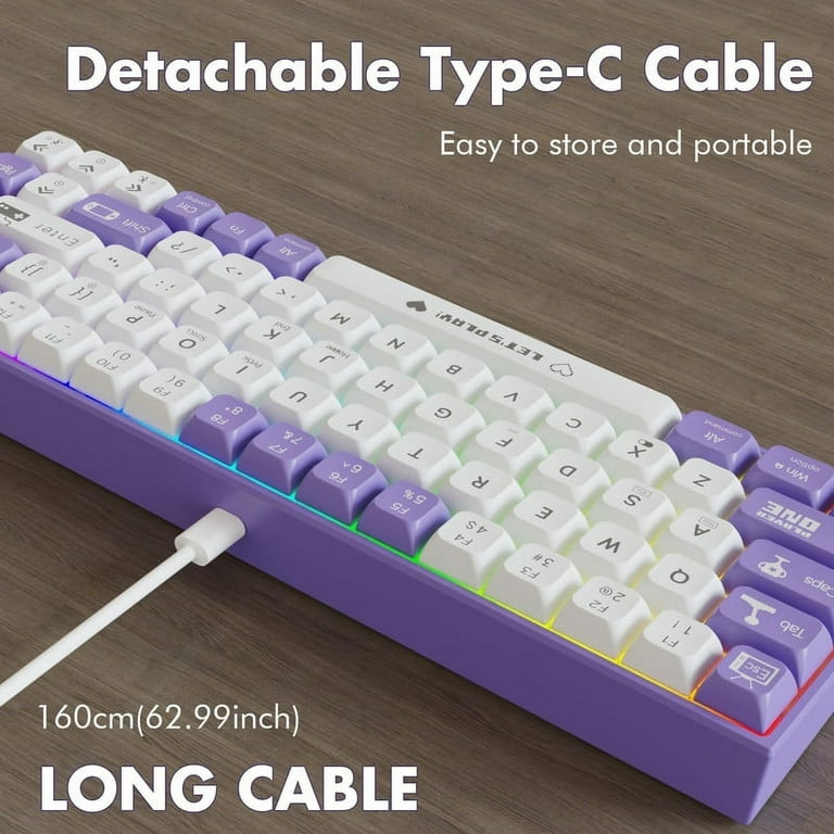 AK☆ AK680 60% Wired Mechanical Gaming Keyboard,Hot-Swappable,RGB