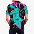 thumbnail image 4 of Balery Rex Dinosaur With Sunglasses Printed Men’s Short Sleeve Polo Shirt, Midweight Men's Shirt,Golf Polo shirts -Medium, 4 of 9