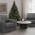thumbnail image 2 of Tabaray Swivel Accent Chair, Recliner Armchair, Modern Round Barrel Chair with Storage Pocket, Single Sofa with Cup Holder and Cushion for Living Room, Bedroom, Guest Room, Office, 2 of 18
