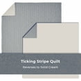 thumbnail image 3 of Piper Classics Market Place Blue Ticking Stripe Cotton King Quilt, Beige, Denim Blue - Reversible, 3 of 6
