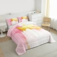thumbnail image 3 of Castle Fairy Adults Women Female Abstract Watercolor Art Bedding Comforter Set 2pcs,Gradient Pink Golden Twin Comforter Sets Microfiber,Ombre Graffiti Splash Breathable Bedding Set, 3 of 8