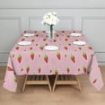 thumbnail image 3 of Strawberry Plants Fruit Polka Dot Pink Pattern Square Tablecloth,Waterproof Square Table Cover,Wipeable Spillproof Washable Table Cover for Home Kitchen Party Decor 42"X42"(107x107cm), 3 of 6
