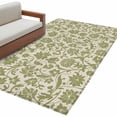 thumbnail image 2 of Area Rug for Living Room, Green Floral Non-Slip Indoor Large Carpet for Bedroom/Dining Room, Vintage Rustic Botanical Spring Washable Low-Profile Rectangle Floor Mat Runner Rugs - 3 x 5 Ft, 2 of 7