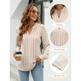 thumbnail image 4 of TEMOFON Womens Dressy Casual Blouses Business Work Tops Long Sleeve V Neck Pleated Shirts for Womens Clothes Fall Lightweight Tunic Tops, 4 of 8