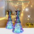 thumbnail image 3 of Christmas Light Ornament USB Powered Colorful Xmas Tree Figurine with Star Handmade Tabletop Centerp, 3 of 5