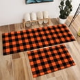 thumbnail image 7 of HVEST Orange and Black Checkered Kitchen Rug Mat - Halloween Geometric Plaid Washable Non-Slip Cushioned Floor Mat, Waterproof Comfort Mats for Kitchen Sink, Laundry, Office, 23.6"x15.7", 7 of 7