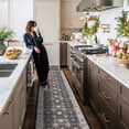 thumbnail image 2 of Hallway Washable Runner Rug - 2'6x12 Kitchen Rugs Entryway Vintage Soft Floor Mat Non Slip Indoor Farmhouse Carpet For Bathroom Living Room Bedroom (2'6''x12'  Black), 2 of 8