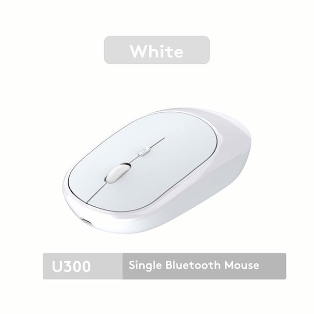 Ratón de ordenador óptico inalámbrico con receptor, ratón de juego inalámbrico de modo dual portátil de 1600 DPI, para ordenador portátil y oficina en blanco Soledad Ratón inalambrico