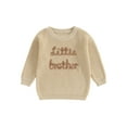 thumbnail image 1 of SUNSIOM Chandail pour Bébé Garçon Broderie Lettre Col Rond Manches Longues Pulls Vêtements d'Automne, 1 of 8