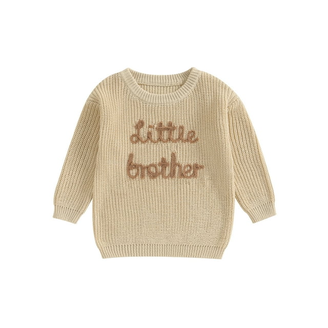 SUNSIOM Chandail pour Bébé Garçon Broderie Lettre Col Rond Manches Longues Pulls Vêtements d'Automne
