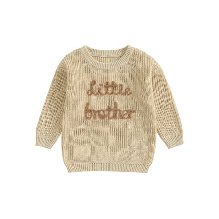 

Wassery Baby Boys Sweaters 3M 6M 9M 12M 18M Infant Boys Long Sleeve Letter Color Embroidery Pullovers Tops Toddler Casual Fall Knitwear Jumpers