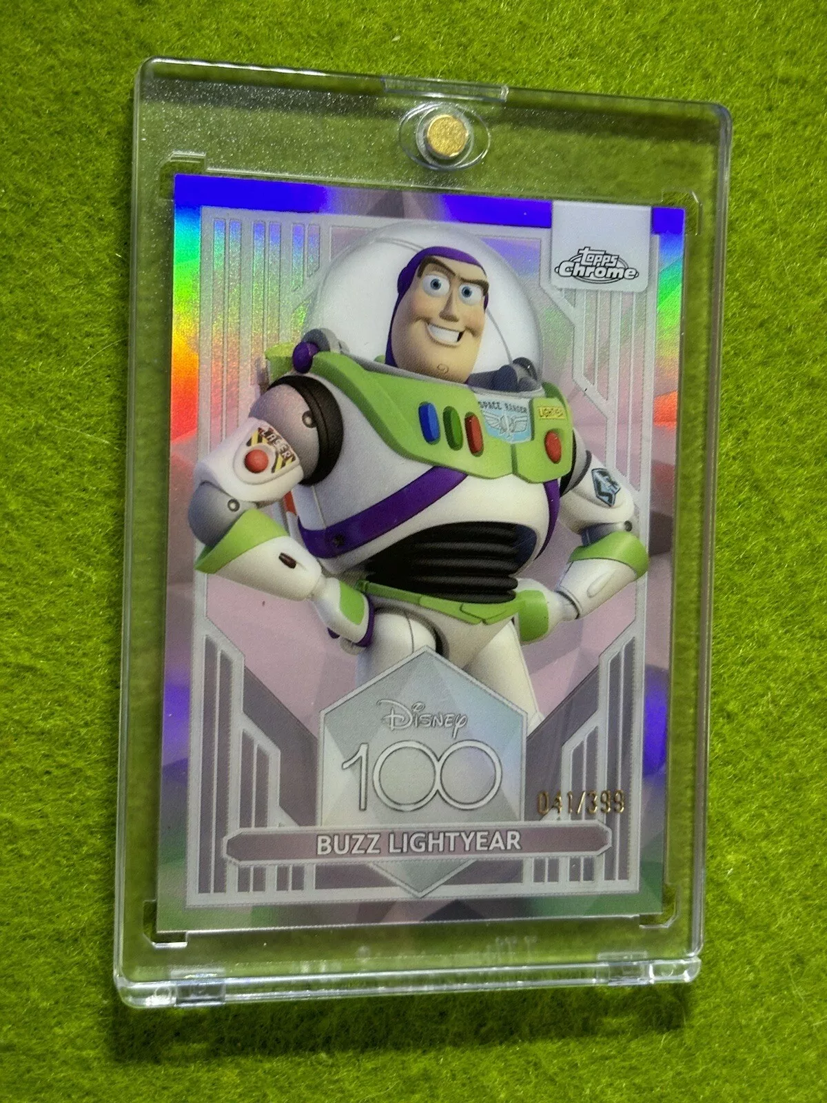 Buzz LightYear DISNEY 100 PINK REFRACTOR # /399 Toy Story CARD