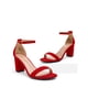 thumbnail image 2 of Sandalias DREAM PAIRS con Tacón Bajo y Grueso para Mujer Talla 9.5 Rojo, 2 of 6