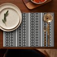 thumbnail image 4 of Artistic Boho Tribal Flax Placemats Set of 6, 12x18 Inch Rustic Vintage Style Table Mats, Washable Classic Ethnic Decor for Earthy Kitchen and Dining Room, 4 of 5