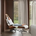 thumbnail image 6 of Echamp Mid Century Lounge Chair & Ottoman with Genuine Leather, Brown, 6 of 7