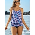 thumbnail image 4 of Alove Womens Padded Swimsuit Top No Bottom Tankini Tops Only Loose Fit Swim Top Scoop Neck Tie Side Bathing Suits Top, 4 of 6