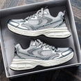 thumbnail image 4 of 's & 's Breathable Mesh Sneakers -  White/Grey/Black/Green Tread - All-Season Casual & Sports Shoes (Unisex Lace-Up) ，Low-Top Sneakers with Anti-Slip Shock-Absorbing Rubber Sole, Cushioned, 4 of 8