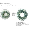 thumbnail image 4 of 24 Inch Spring Wreath Blue with Green Leaves Wreaths Blue Daisy Artificial Grains White Flower Wreath for Front Door Wreaths,Farmhouse Decor Indoor&Outdoor Wedding Wall Home Decor, 4 of 7